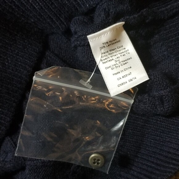 Talbots Womens Sweater Lambswool Blend Cable Knit Pullover Dark Navy Blue XS NWT - Picture 6 of 12